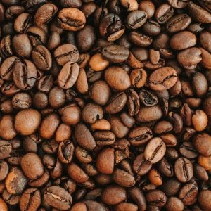 Close-up of Nyeri Hill Peaberry coffee beans